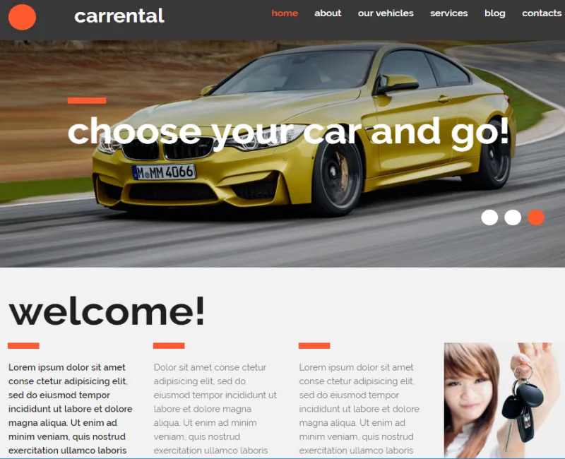 Template de sitio web ejemplo e-commerce