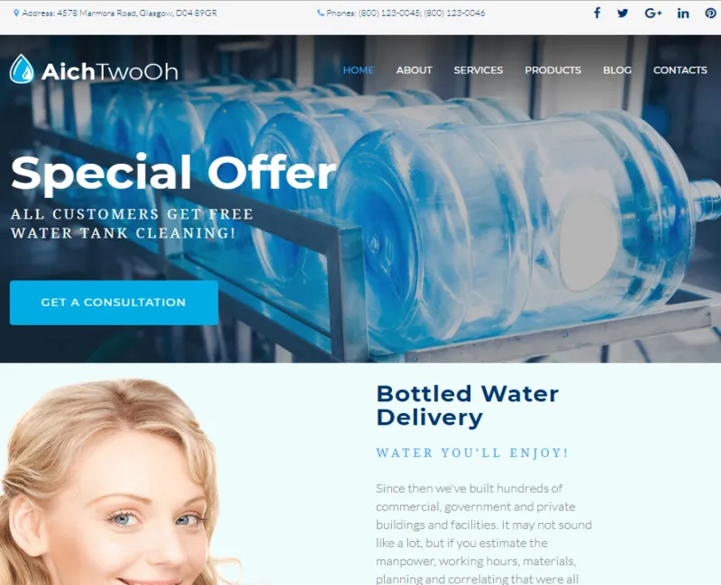 Template de sitio web ejemplo e-commerce