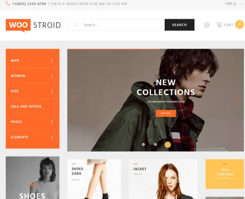 Template de sitio web ejemplo e-commerce