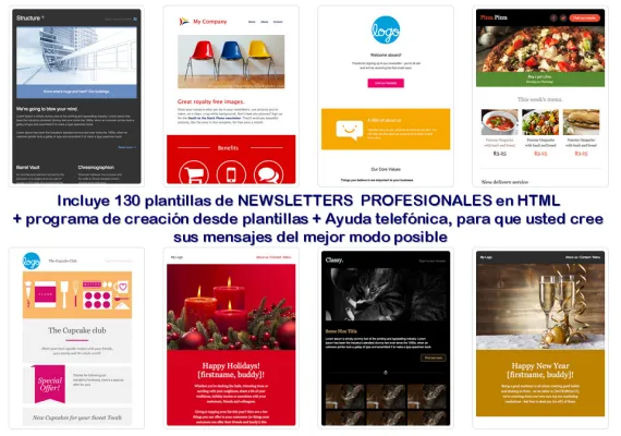 Incluye 130 plantillas de newsletters